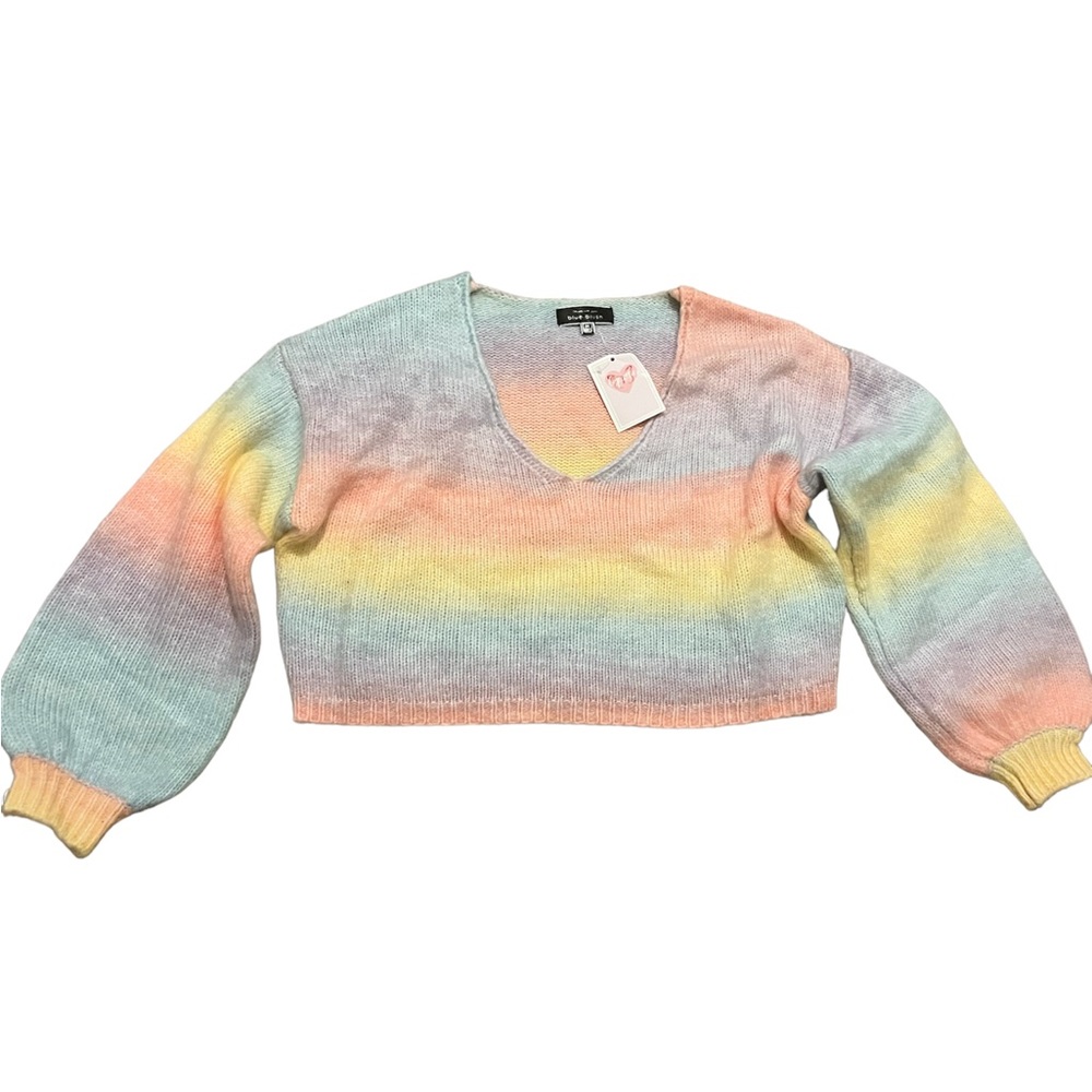 cotton candy blue blush sweater